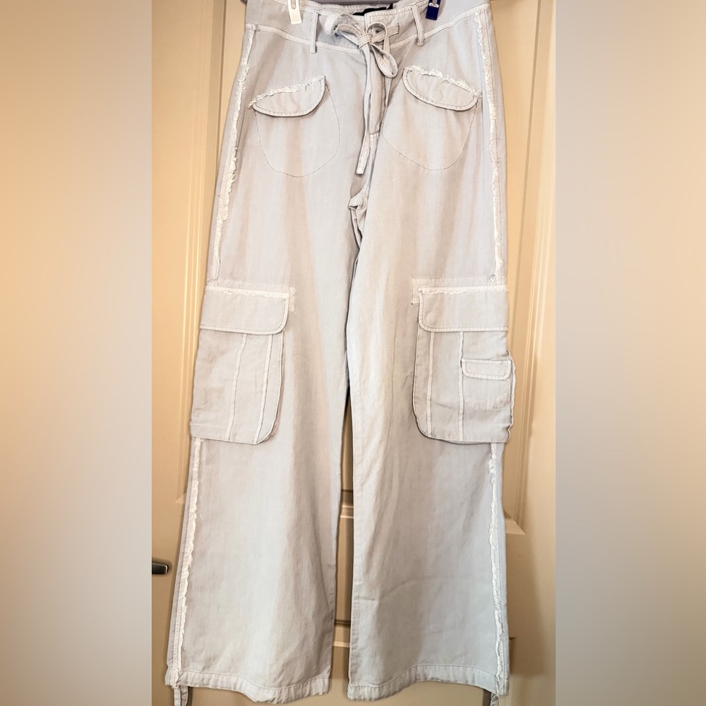 Desigual Light Wash Women's Cargo Pants - Pale Blue
